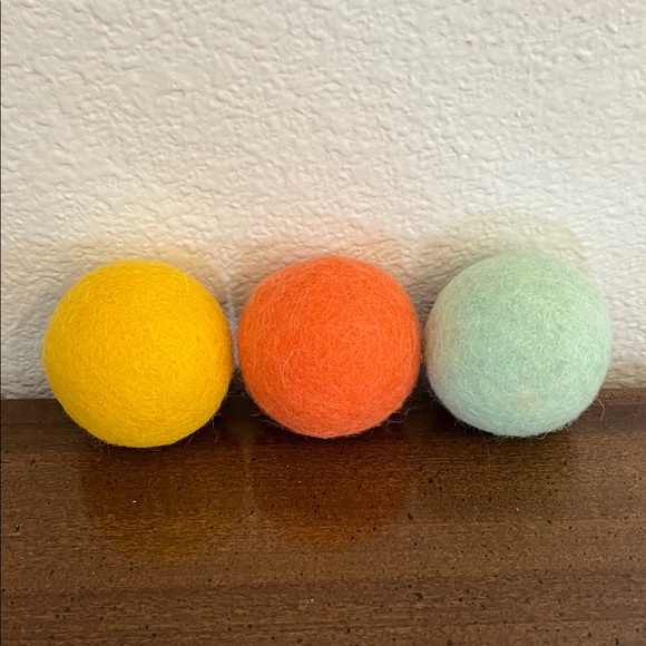 Set of 3 Colorful Wool Felt Balls - Picture 1 of 2